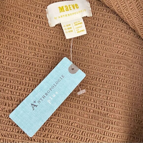 Anthropologie Maeve Ruffled Smocked Tank Top Brown NEW Plus Size 26W - Picture 8 of 9